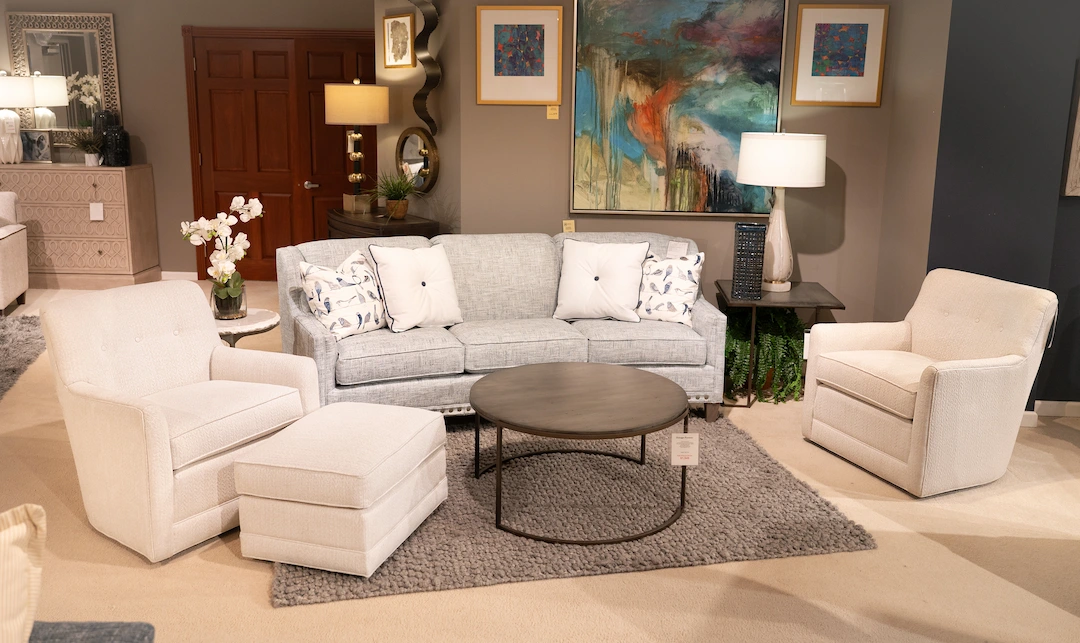 227 Sofa and 510 Swivel Chair Smith Brothers of Berne
